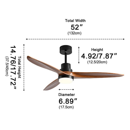 Modern Minimalist Wood DC Motor Reversible Ceiling Fan with Light - Flyachilles