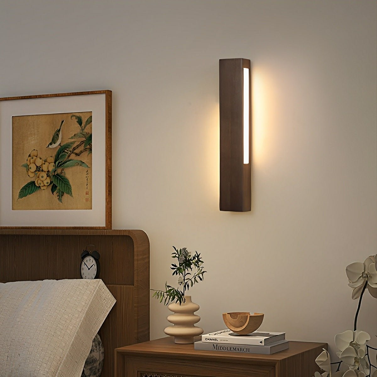 Modern Minimalist Wood Double - Sided Lighting LED Long Strip Indoor Wall Sconce - Flyachilles