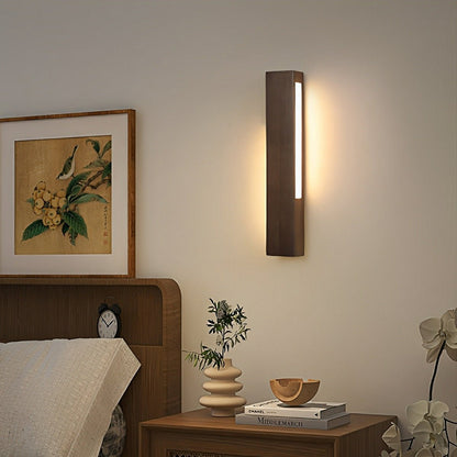 Modern Minimalist Wood Double - Sided Lighting LED Long Strip Indoor Wall Sconce - Flyachilles