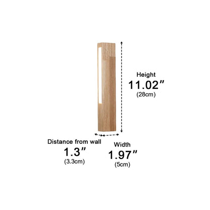 Modern Minimalist Wood Double - Sided Lighting LED Long Strip Indoor Wall Sconce - Flyachilles