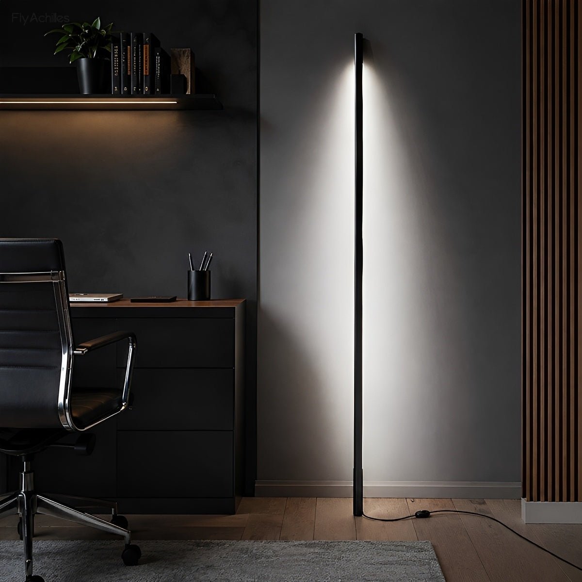 Modern Minimalist Wood LED Linear LED Floor Lamp - Flyachilles