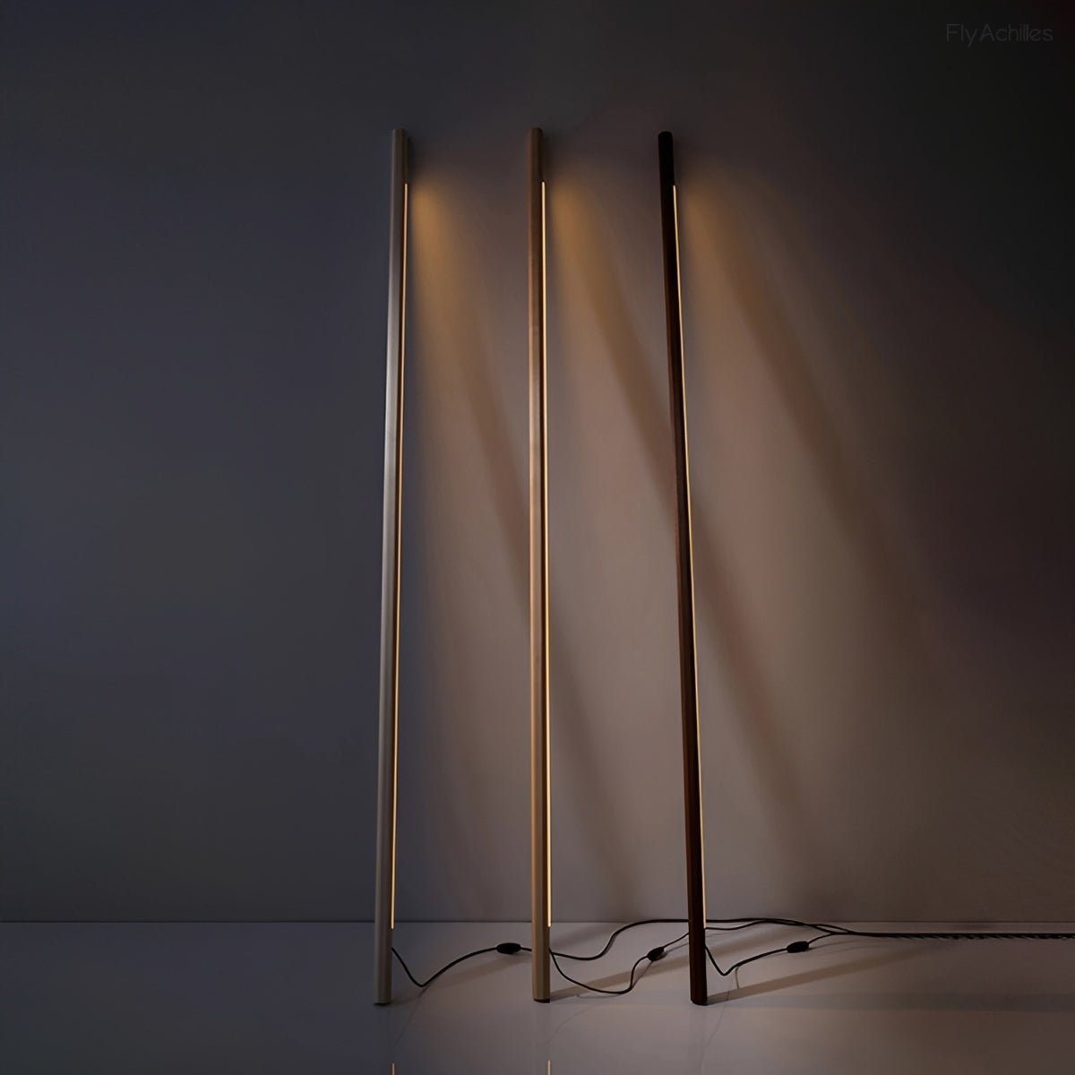 Modern Minimalist Wood LED Linear LED Floor Lamp - Flyachilles