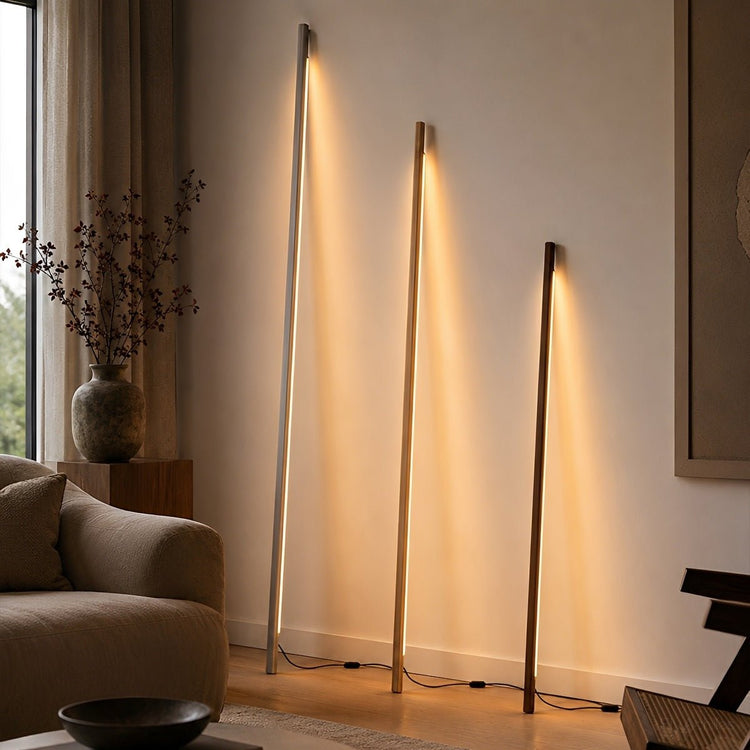 Modern Minimalist Wood LED Linear LED Floor Lamp - Flyachilles