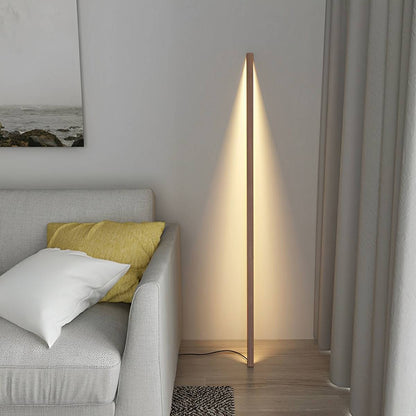 Modern Minimalist Wood Plug In LED Long Strip Floor Lamp - Flyachilles