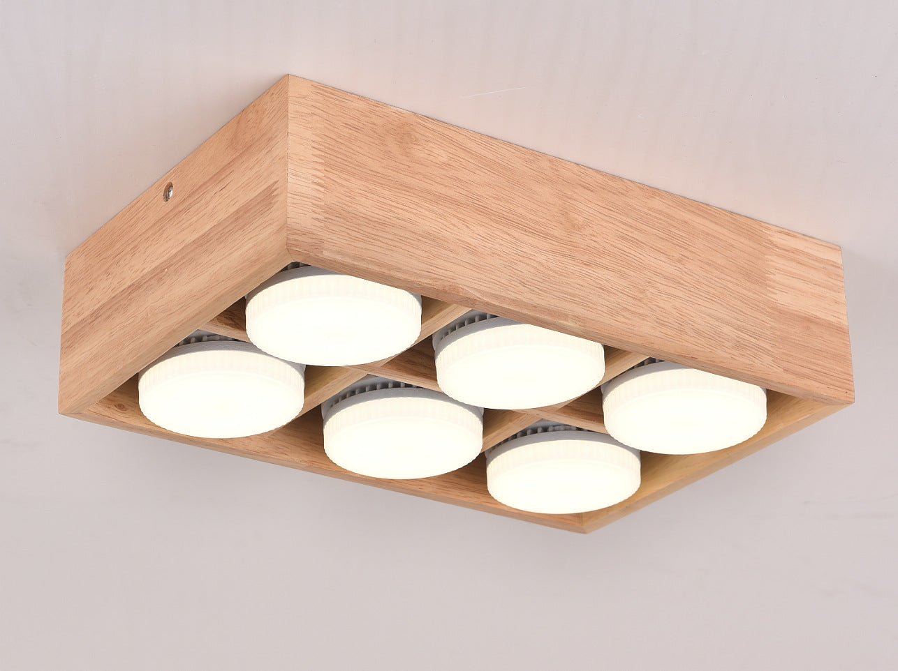 Modern Minimalist Wood Square LED Indoor Ceiling Spot Light - Flyachilles