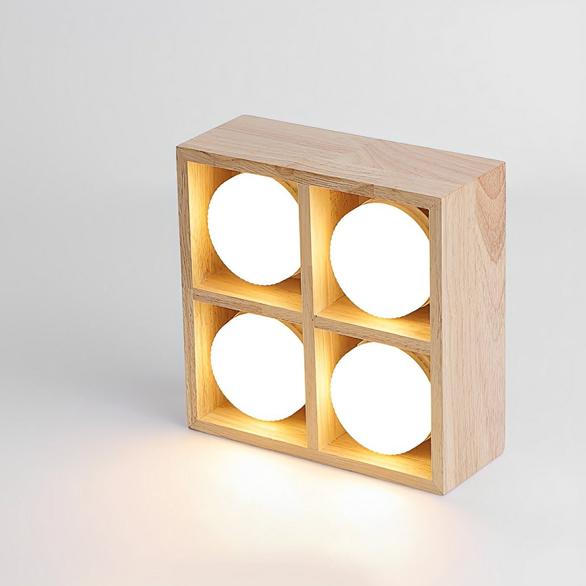 Modern Minimalist Wood Square LED Indoor Ceiling Spot Light - Flyachilles
