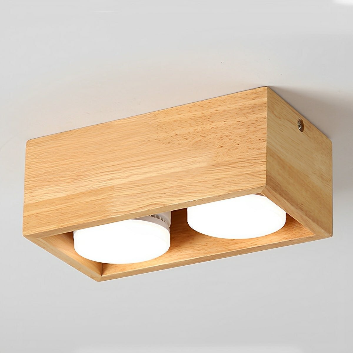 Modern Minimalist Wood Square LED Indoor Ceiling Spot Light - Flyachilles