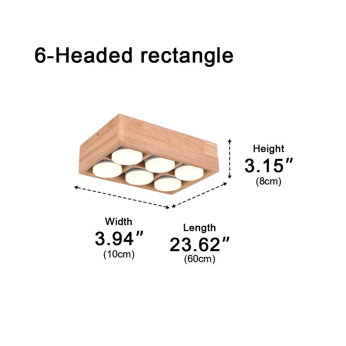 Modern Minimalist Wood Square LED Indoor Ceiling Spot Light - Flyachilles