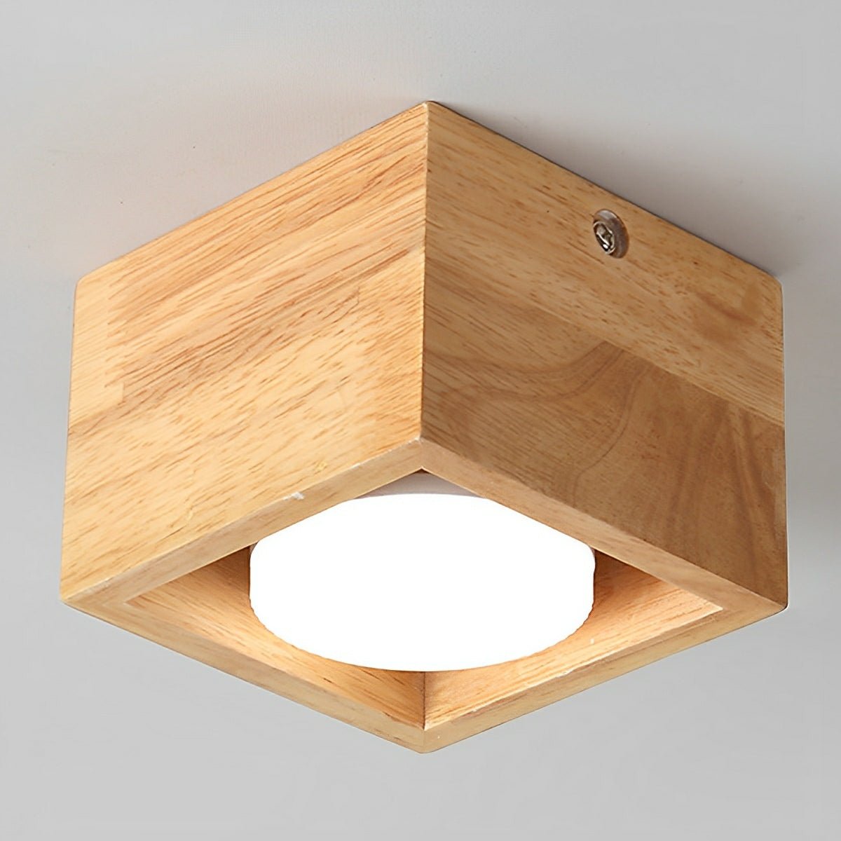 Modern Minimalist Wood Square LED Indoor Ceiling Spot Light - Flyachilles