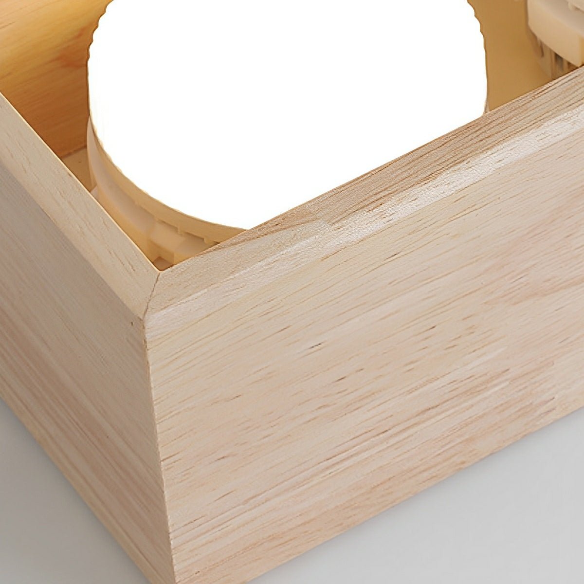 Modern Minimalist Wood Square LED Indoor Ceiling Spot Light - Flyachilles