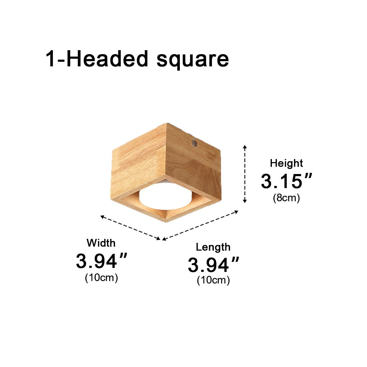 Modern Minimalist Wood Square LED Indoor Ceiling Spot Light - Flyachilles