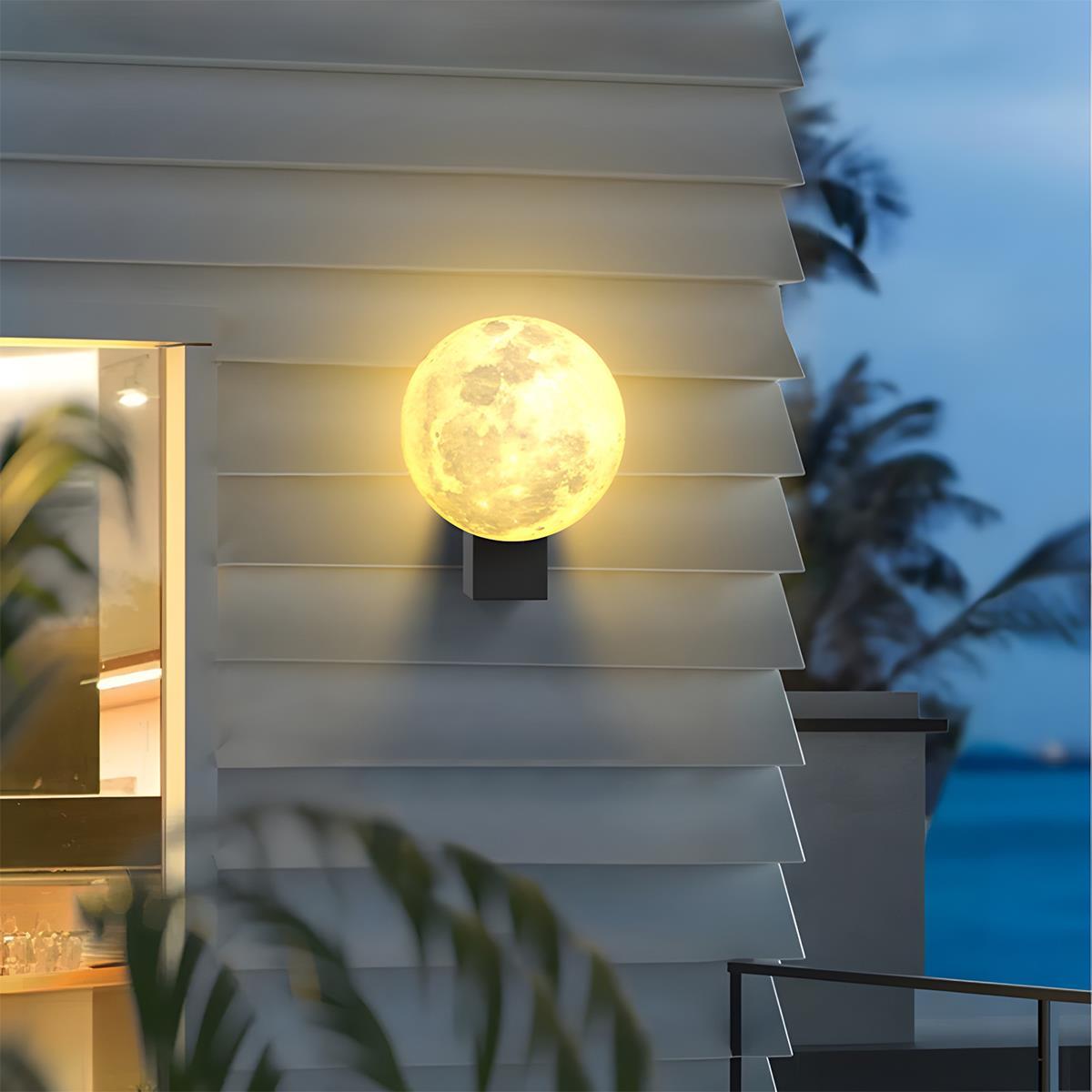 Modern Moon Waterproof Outdoor Porch LED Exterior Wall Lights - Flyachilles