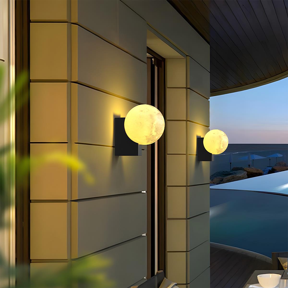 Modern Moon Waterproof Outdoor Porch LED Exterior Wall Lights - Flyachilles