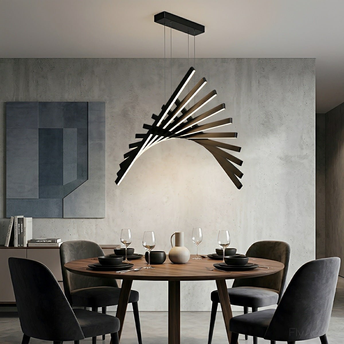 Modern Nordic Waves Fishbone Fish Skeleton Dimming LED Pendant Light - Flyachilles
