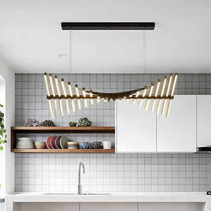 Modern Nordic Waves Fishbone Fish Skeleton Dimming LED Pendant Light - Flyachilles