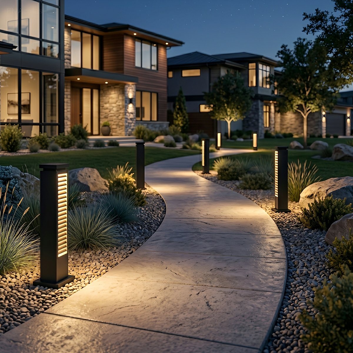 Modern Outdoor Waterproof Grille LED Post Lights Pathway Lights - Flyachilles