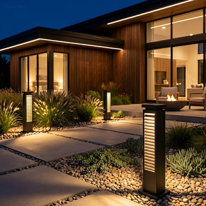 Modern Outdoor Waterproof Grille LED Post Lights Pathway Lights - Flyachilles