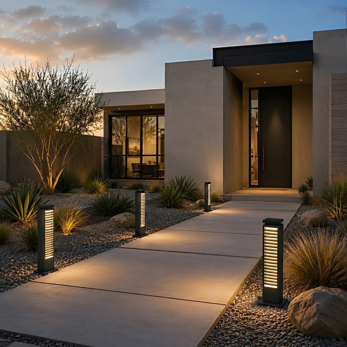 Modern Outdoor Waterproof Grille LED Post Lights Pathway Lights - Flyachilles