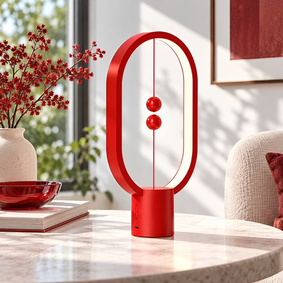 Modern Oval LED Table Lamp Rechargeable Dimmable - Flyachilles