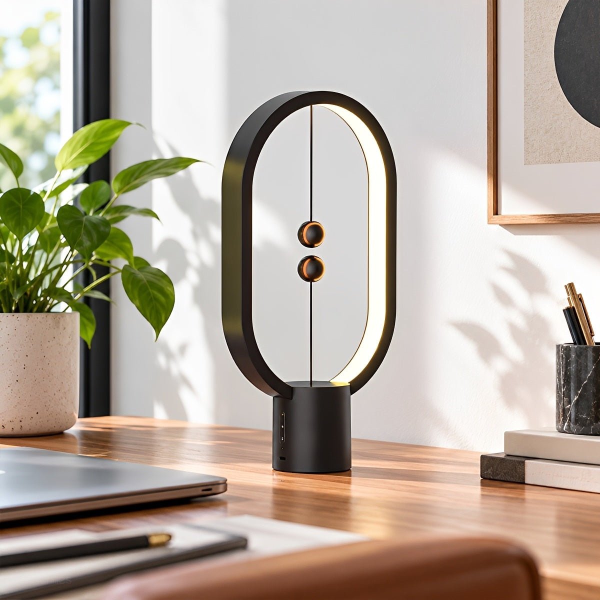 Modern Oval LED Table Lamp Rechargeable Dimmable - Flyachilles