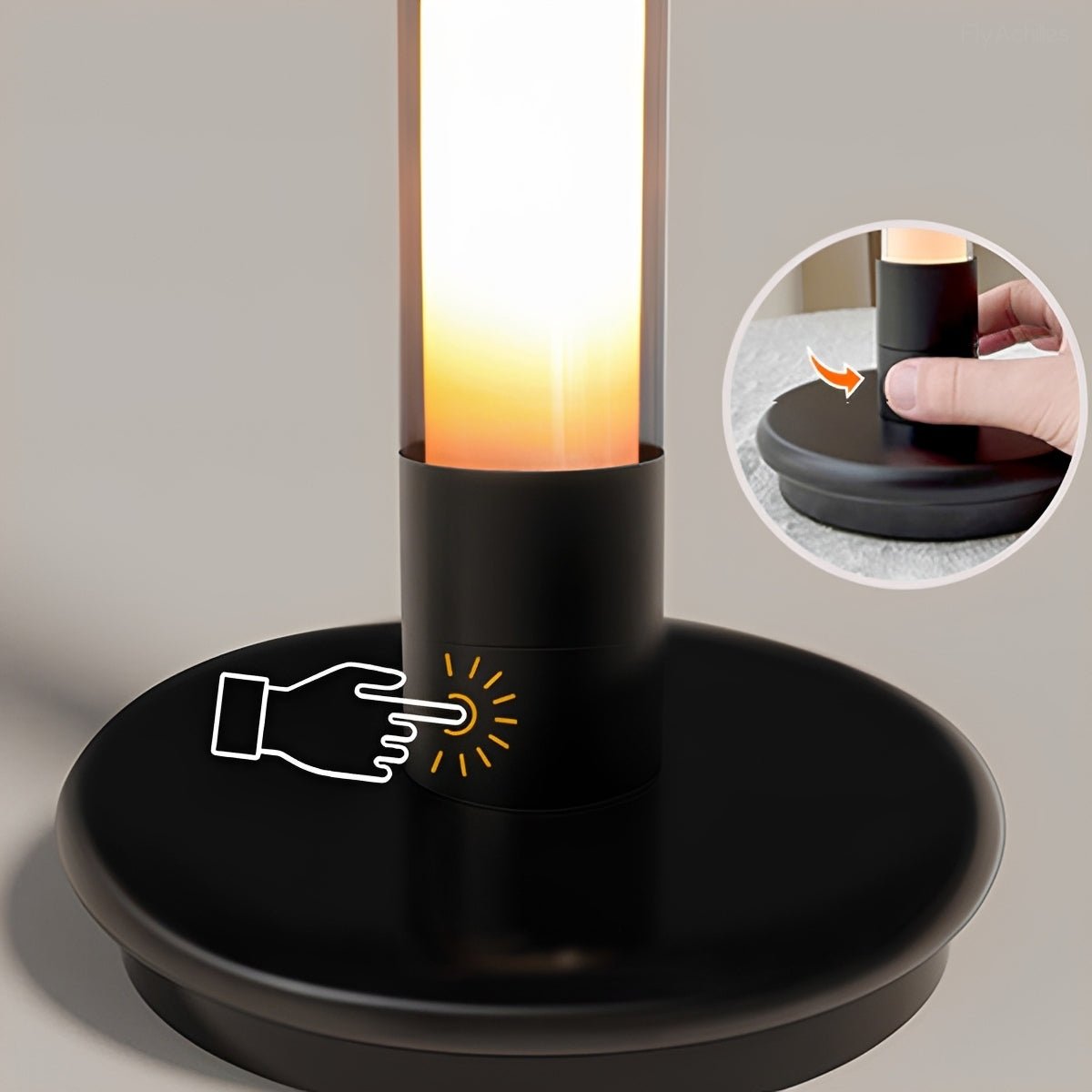 Modern Rechargeable LED Table Lamp with Glass Tube Ambient Light - Flyachilles