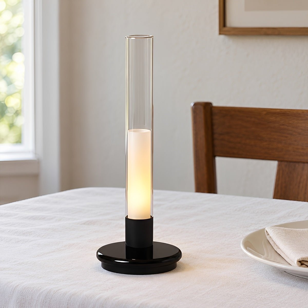 Modern Rechargeable LED Table Lamp with Glass Tube Ambient Light - Flyachilles