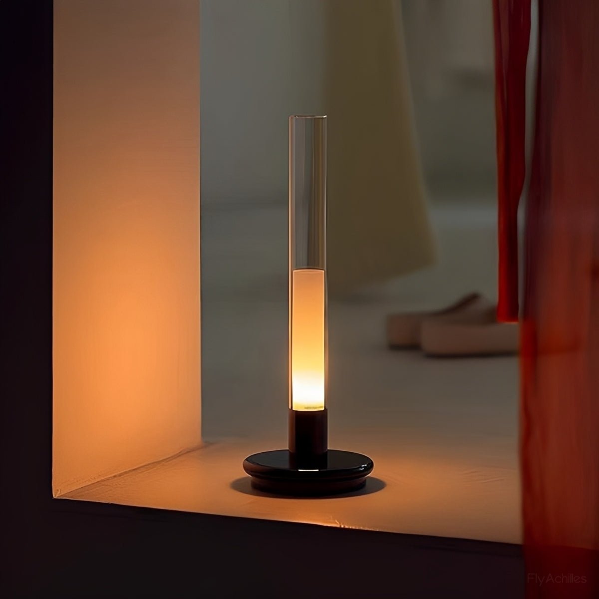 Modern Rechargeable LED Table Lamp with Glass Tube Ambient Light - Flyachilles