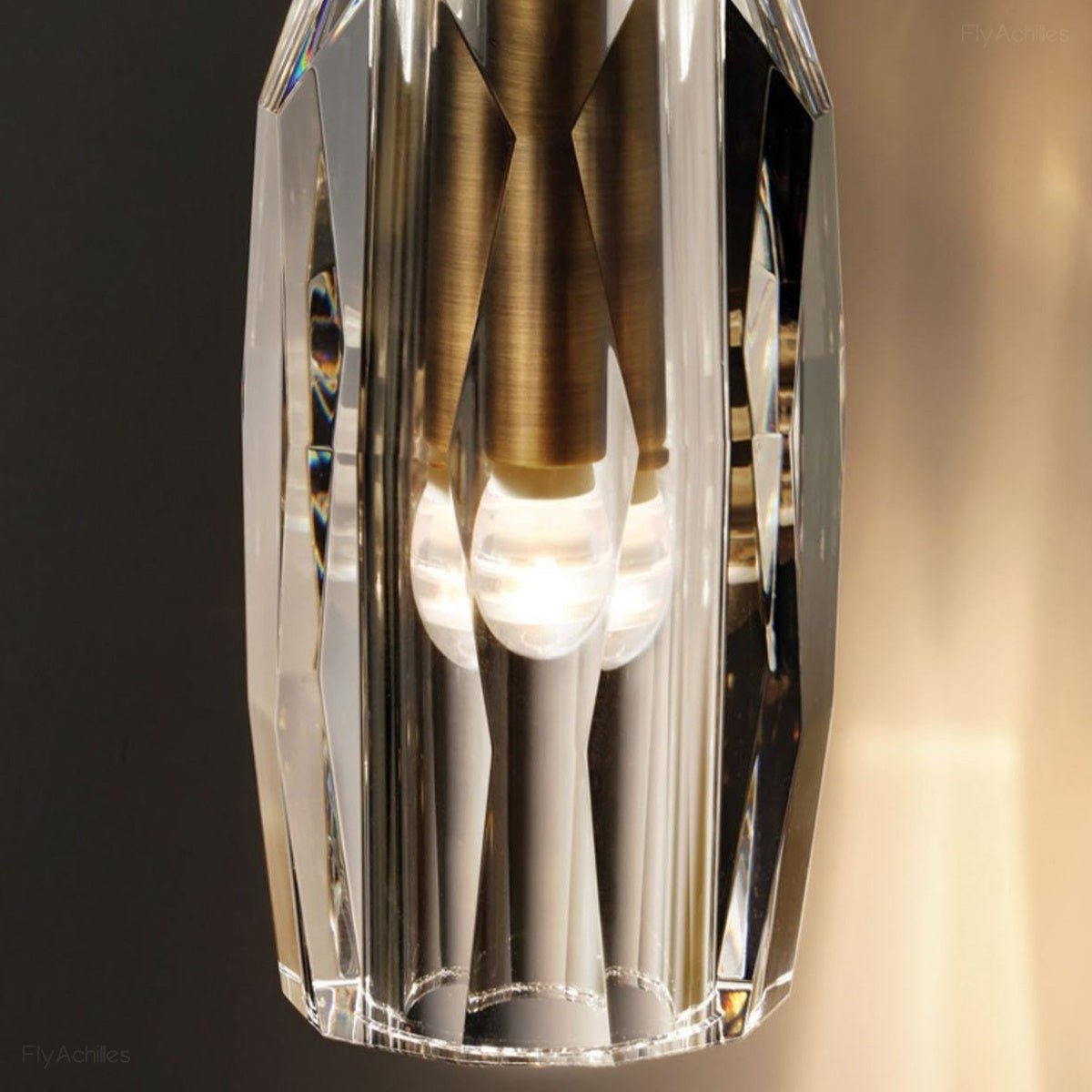 Modern Ribbed Crystal Wall Sconce - Flyachilles
