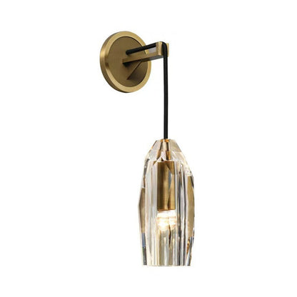 Modern Ribbed Crystal Wall Sconce - Flyachilles