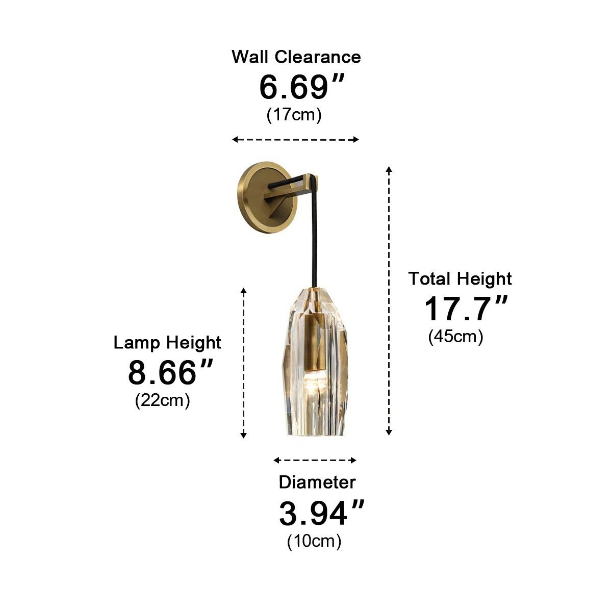 Modern Ribbed Crystal Wall Sconce - Flyachilles