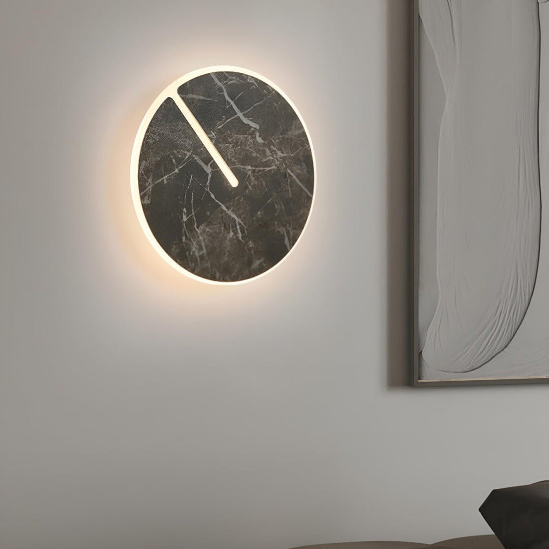 Modern Round Marble Textured Creative LED Indoor Wall Sconce - Flyachilles