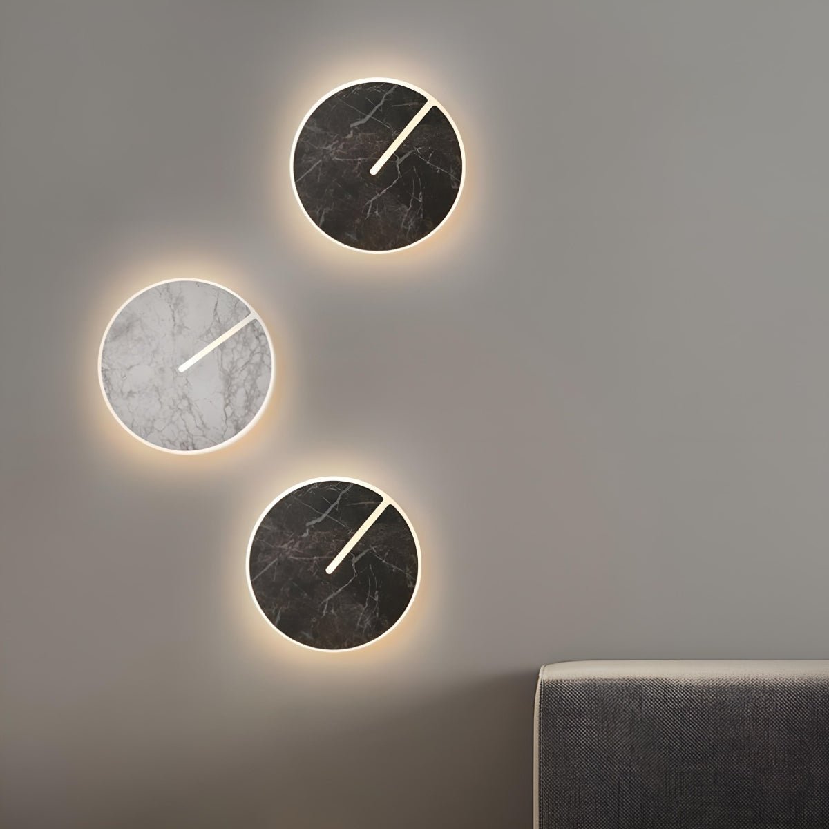 Modern Round Marble Textured Creative LED Indoor Wall Sconce - Flyachilles