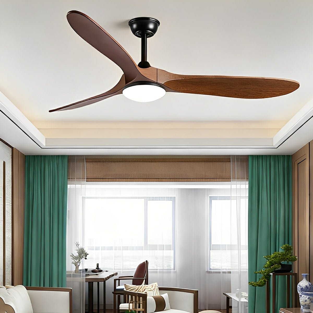 Modern Scandinavian Minimalist DC Motor Reverse Ceiling Fan Light - Flyachilles