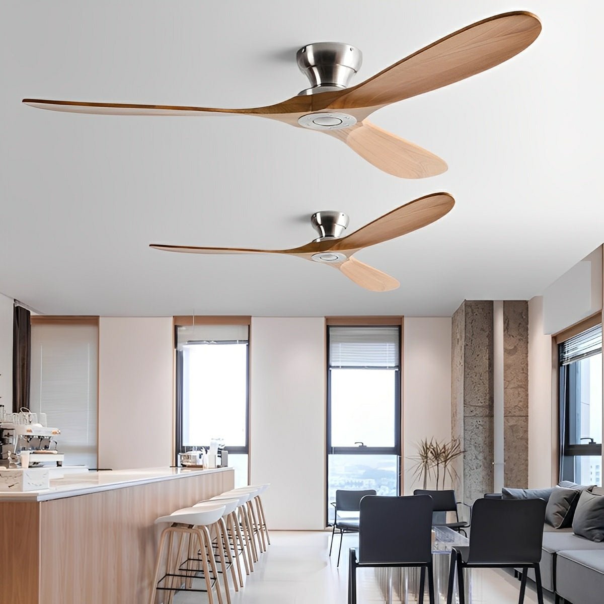 Modern Scandinavian Wood DC Motor Reverse Ceiling Fan - Flyachilles