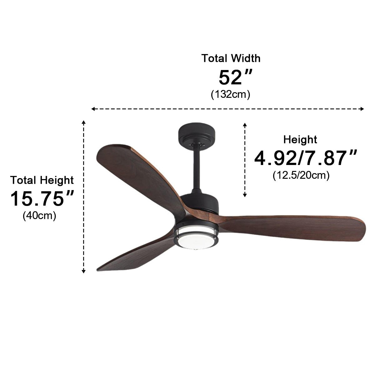 Modern Scandinavian Wood DC Motor Reverse Full - Spectrum LED Ceiling Fan Lights - Flyachilles