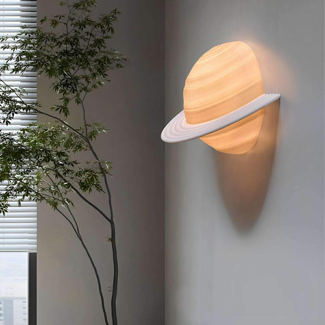 Modern Semicircle Saturn 3D Planet LED Indoor Wall Lights - Flyachilles