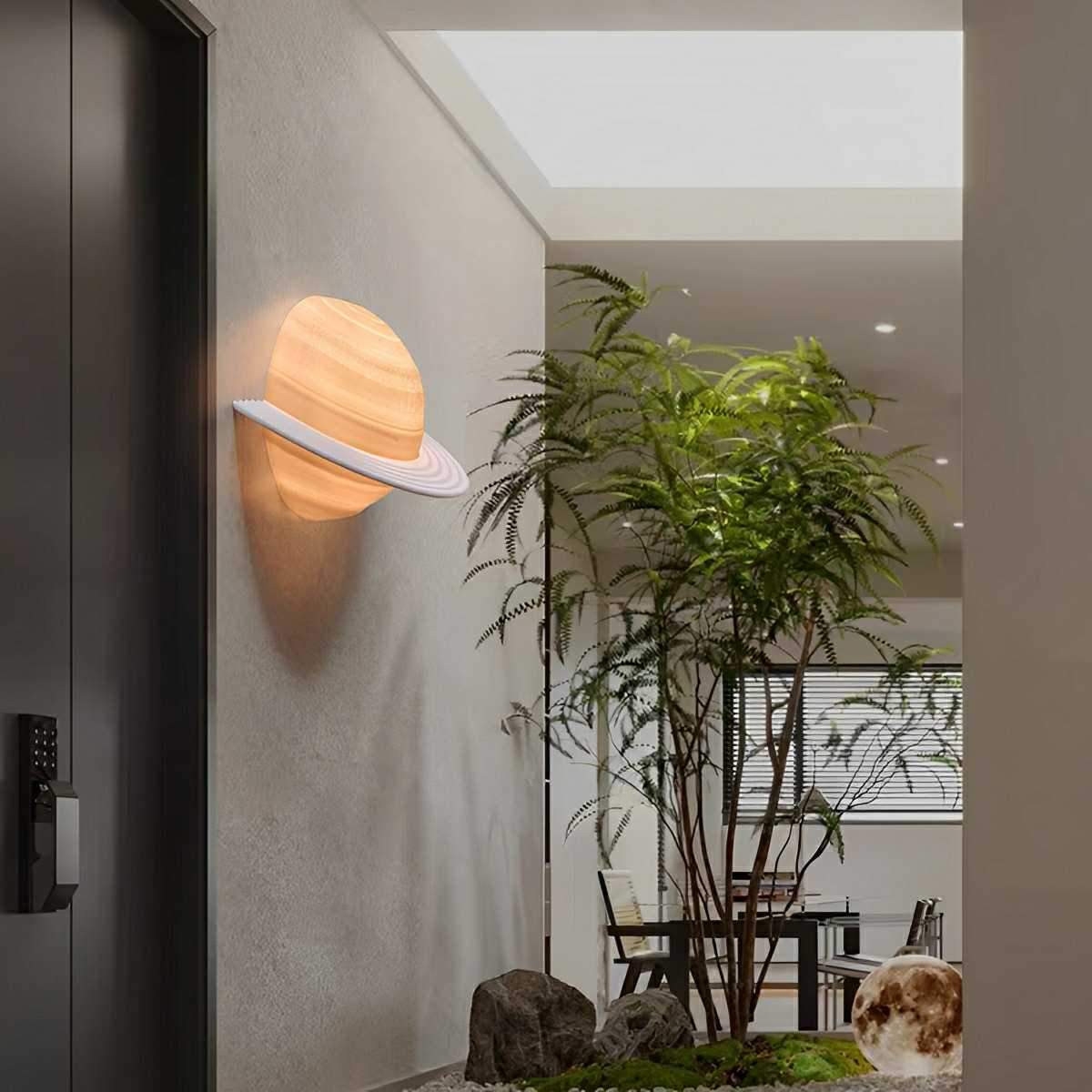 Modern Semicircle Saturn 3D Planet LED Indoor Wall Lights - Flyachilles