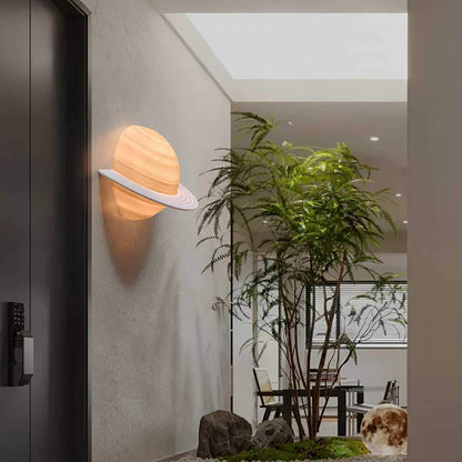 Modern Semicircle Saturn 3D Planet LED Indoor Wall Lights - Flyachilles