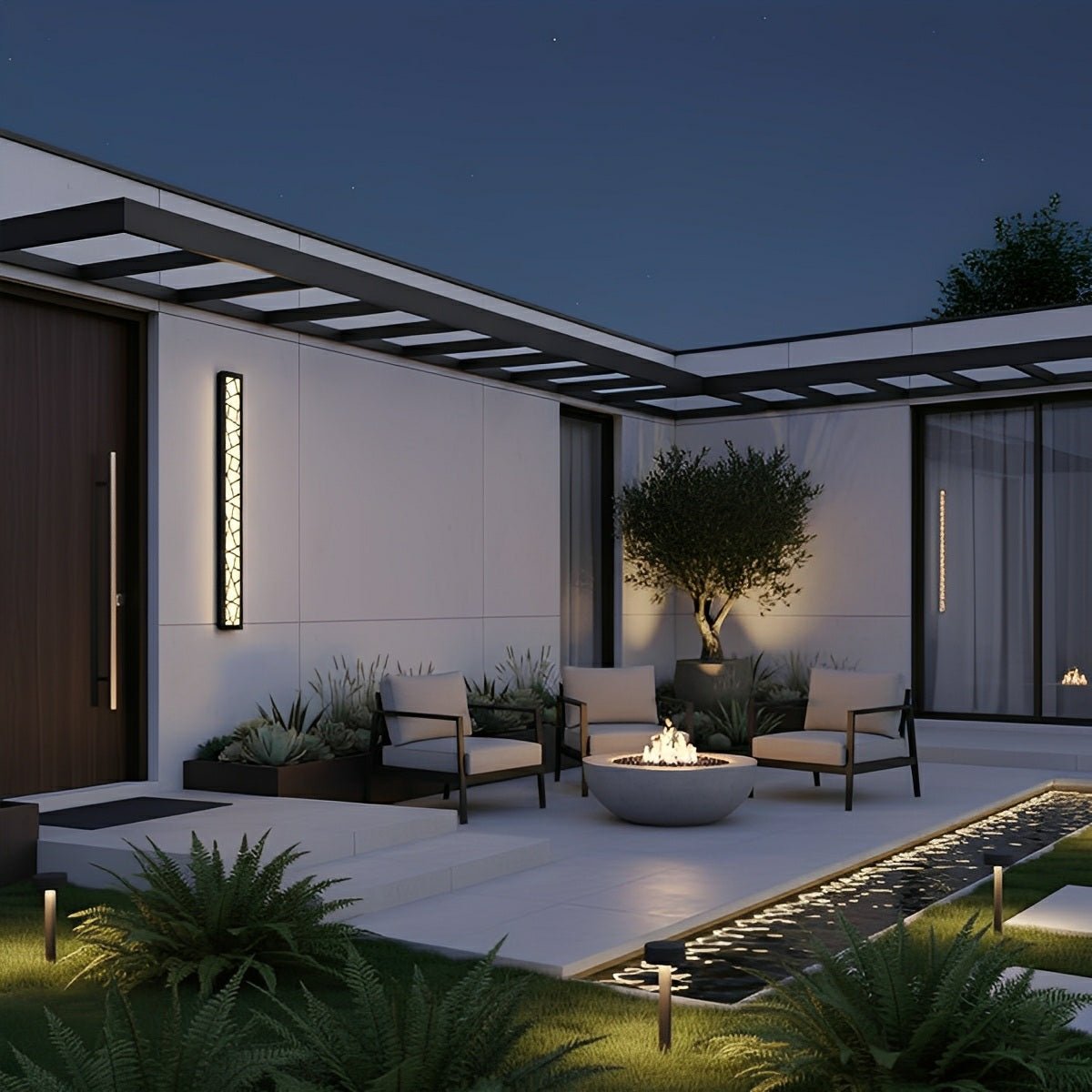 Modern Slim Waterproof Long Strip LED Outdoor Wall Lights - Flyachilles