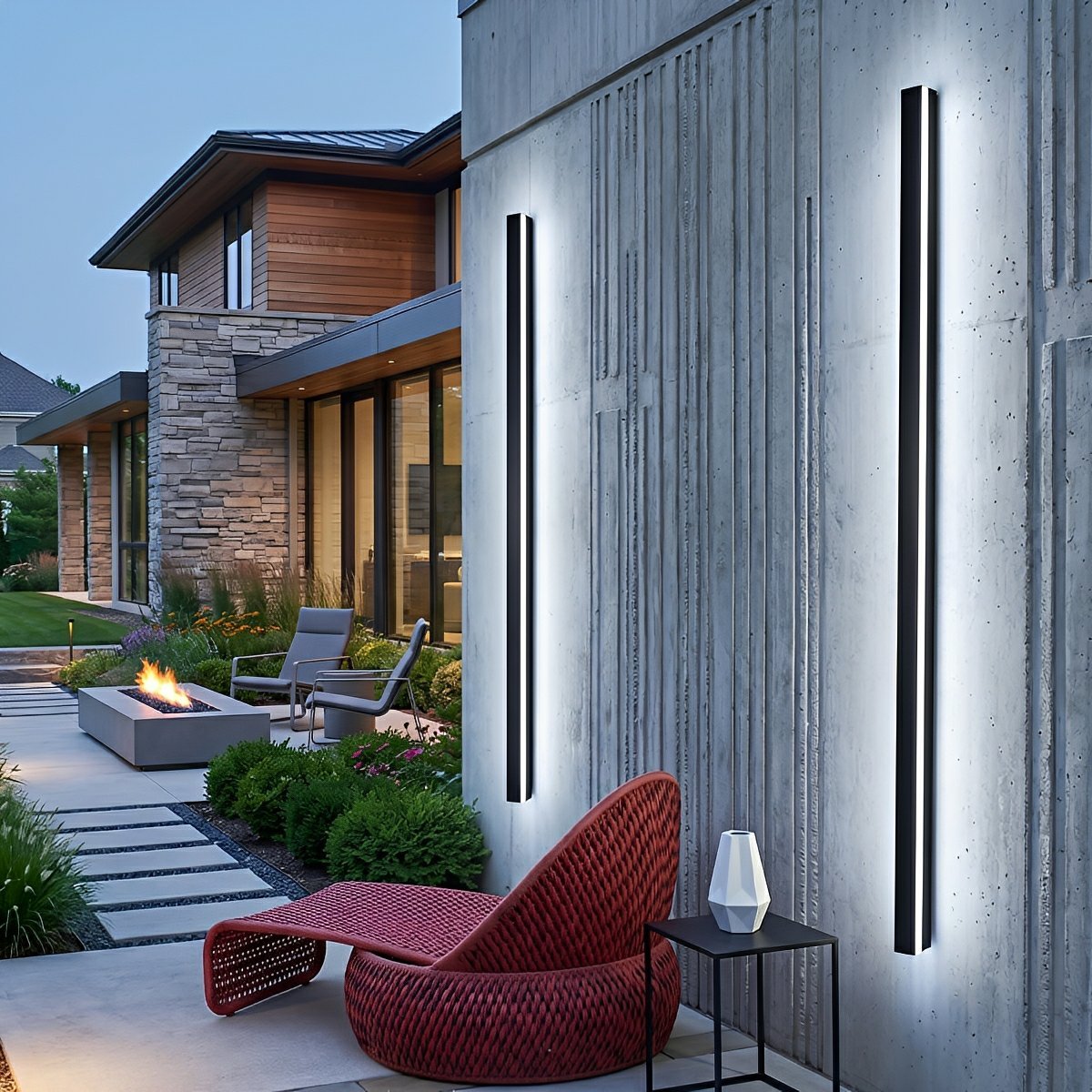 Modern Solar LED Wall Light Waterproof Long Strip Outdoor Sconce - Flyachilles