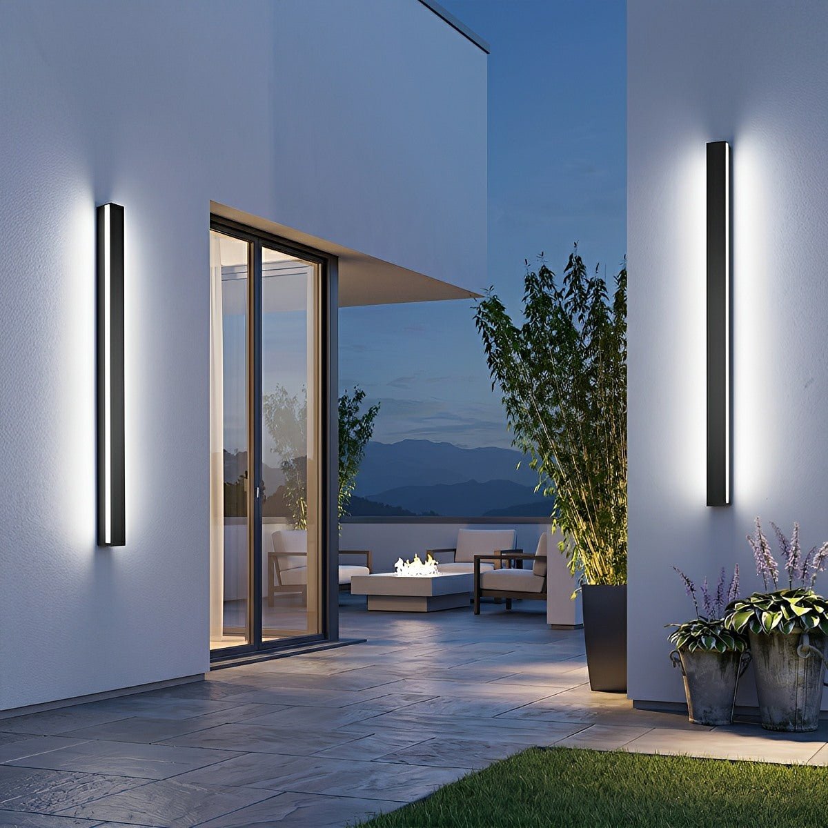 Modern Solar LED Wall Light Waterproof Long Strip Outdoor Sconce - Flyachilles