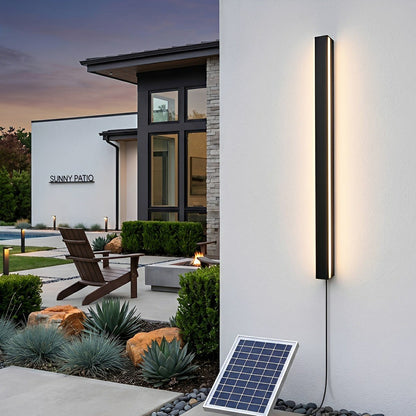 Modern Solar LED Wall Light Waterproof Long Strip Outdoor Sconce - Flyachilles