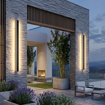 Modern Solar LED Wall Light Waterproof Long Strip Outdoor Sconce - Flyachilles