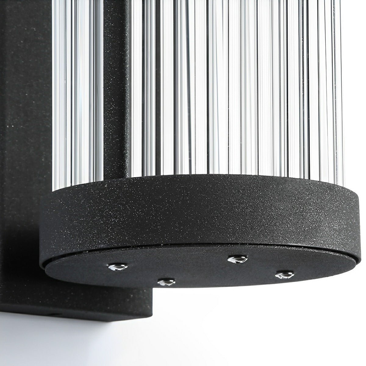 Modern Solar Waterproof Cylinder Striped Glass Outdoor LED Porch Wall Lights - Flyachilles