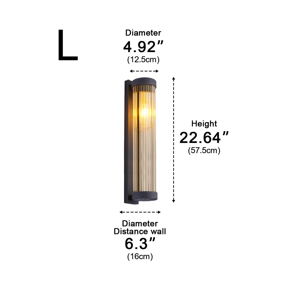 Modern Solar Waterproof Cylinder Striped Glass Outdoor LED Porch Wall Lights - Flyachilles