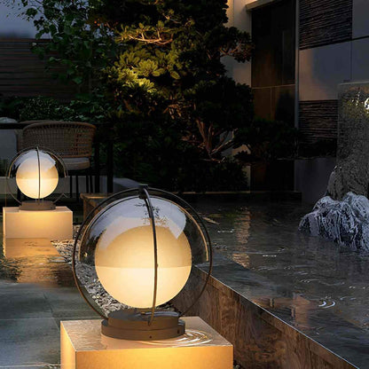 Modern Solar Waterproof Globe Planet LED Outdoor Post Lights - Flyachilles
