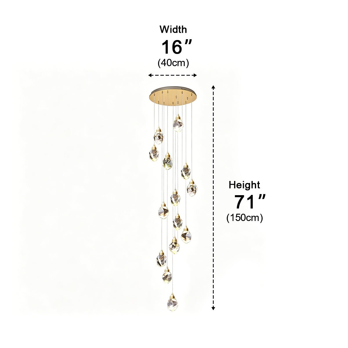 Modern Spiral Crystal Droplets Staircase Chandelier Modern Spiral Crystal Staircase Chandelier - Flyachilles