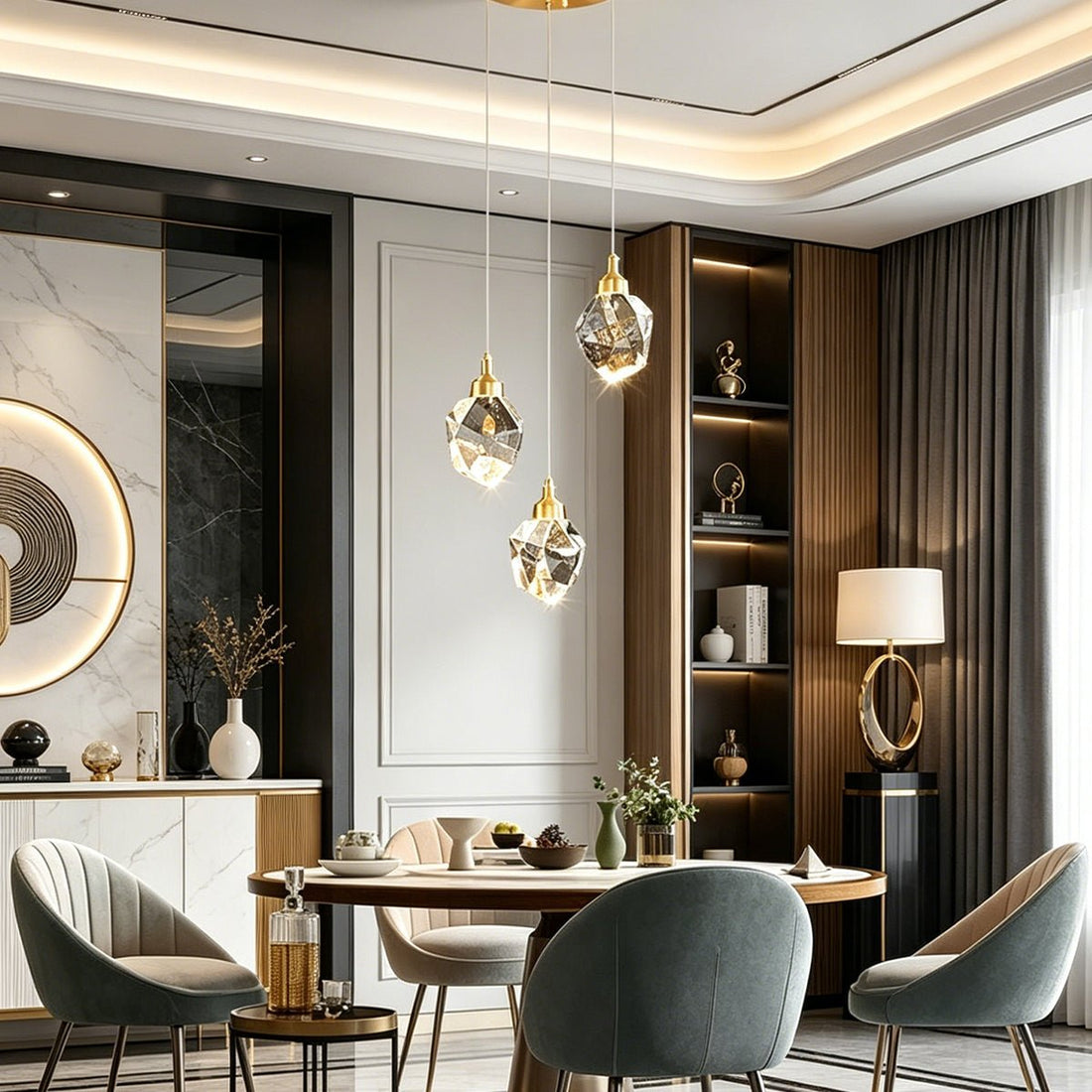 Modern Spiral Crystal Droplets Staircase Chandelier Modern Spiral Crystal Staircase Chandelier - Flyachilles