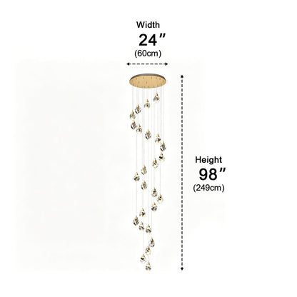 Modern Spiral Crystal Droplets Staircase Chandelier Modern Spiral Crystal Staircase Chandelier - Flyachilles