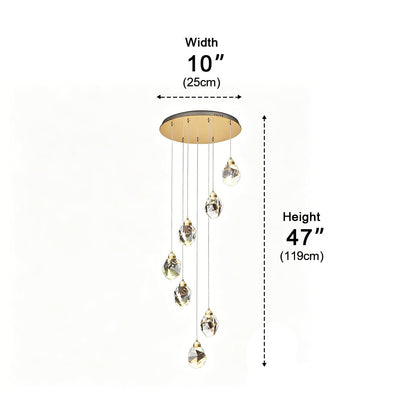Modern Spiral Crystal Droplets Staircase Chandelier Modern Spiral Crystal Staircase Chandelier - Flyachilles